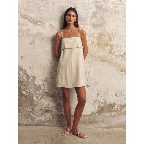 Puglia Stripes Mini Dress - Oatmeal - Sumiye Co