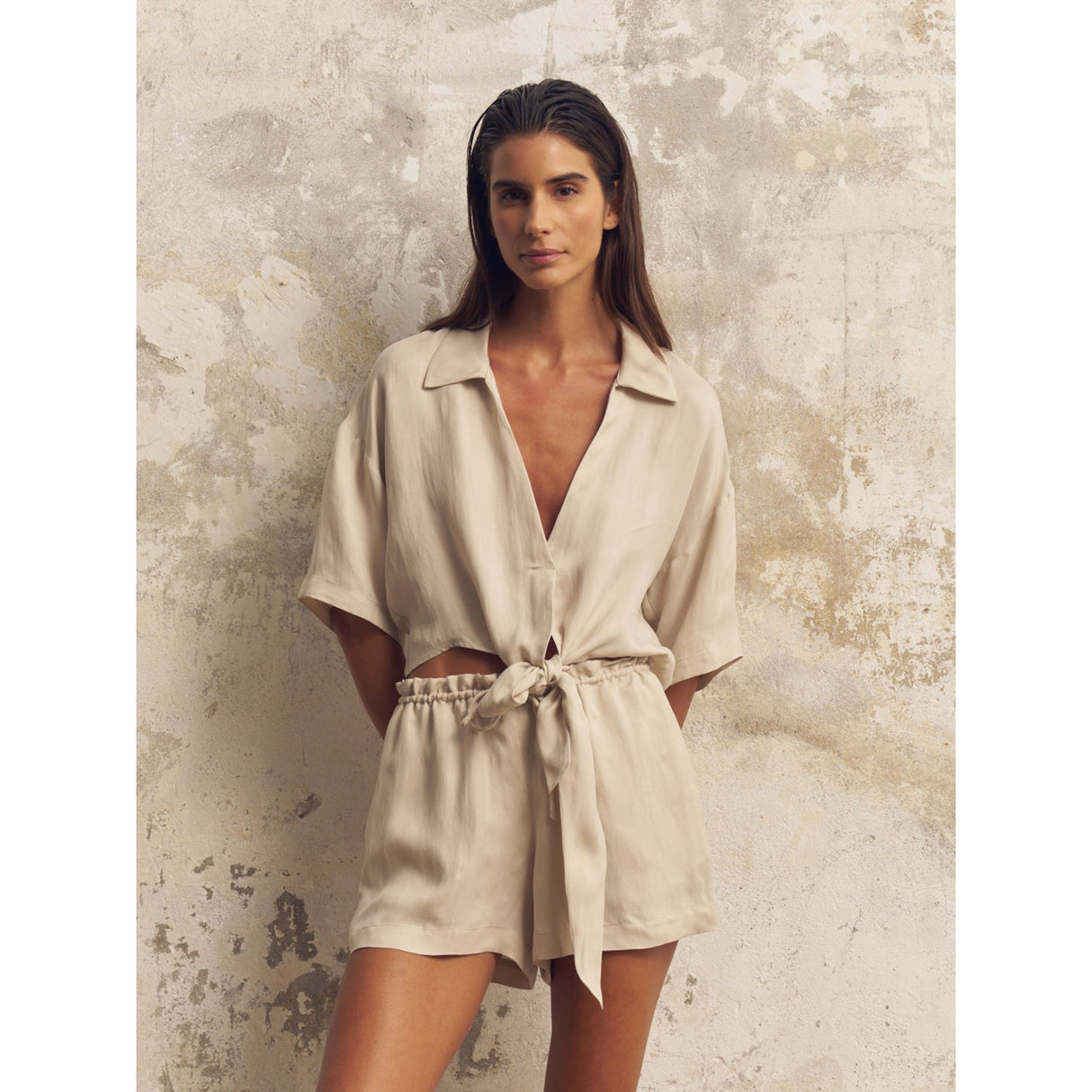 Lucid Tie Shirt - Sand - Sumiye Co