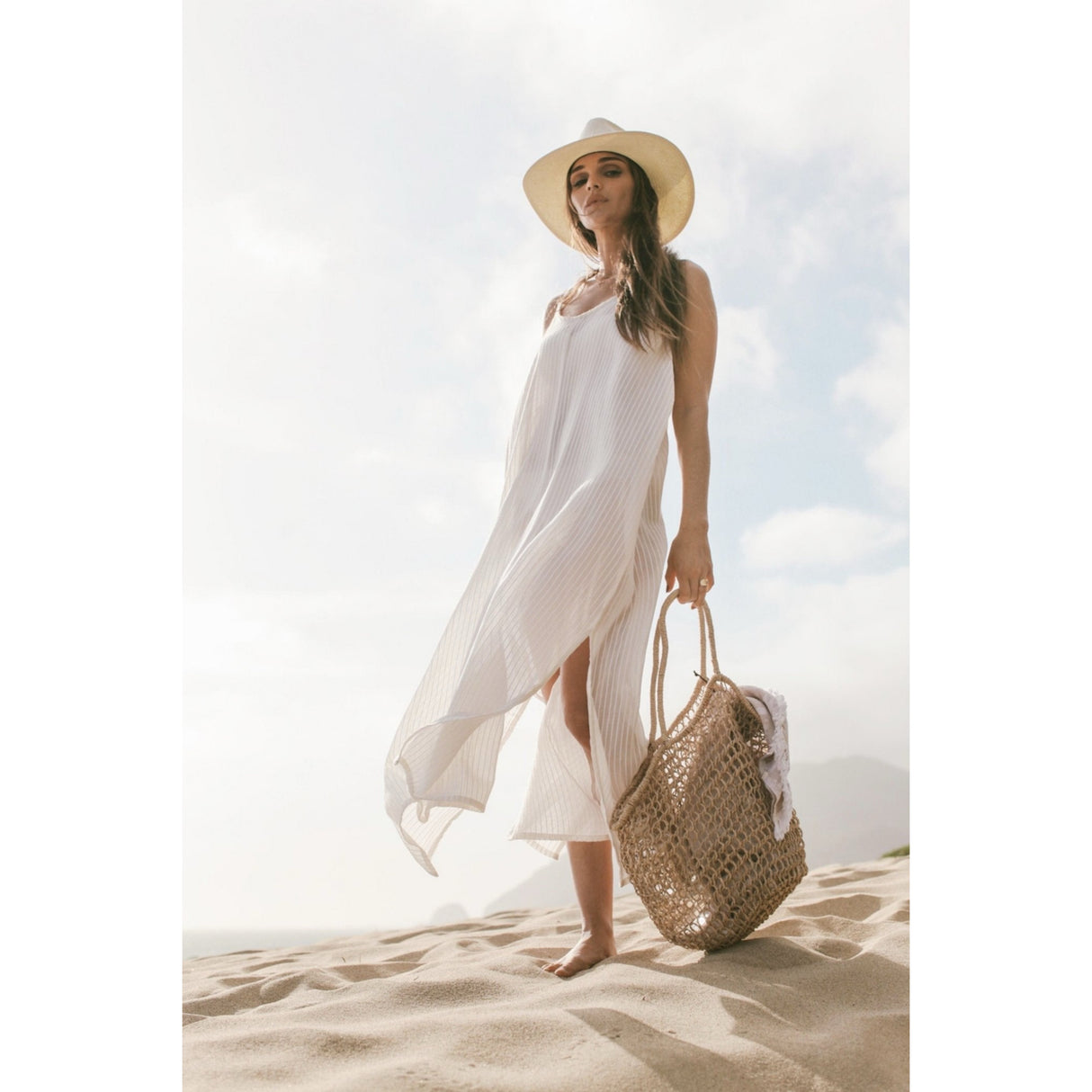 Yaz Dress - White Stripes - Sumiye Co