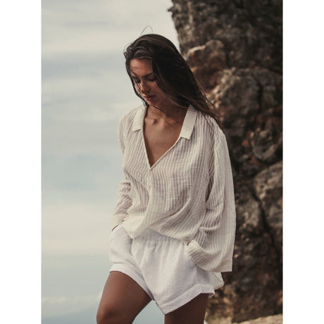 Sade Top - White Stripes - Sumiye Co