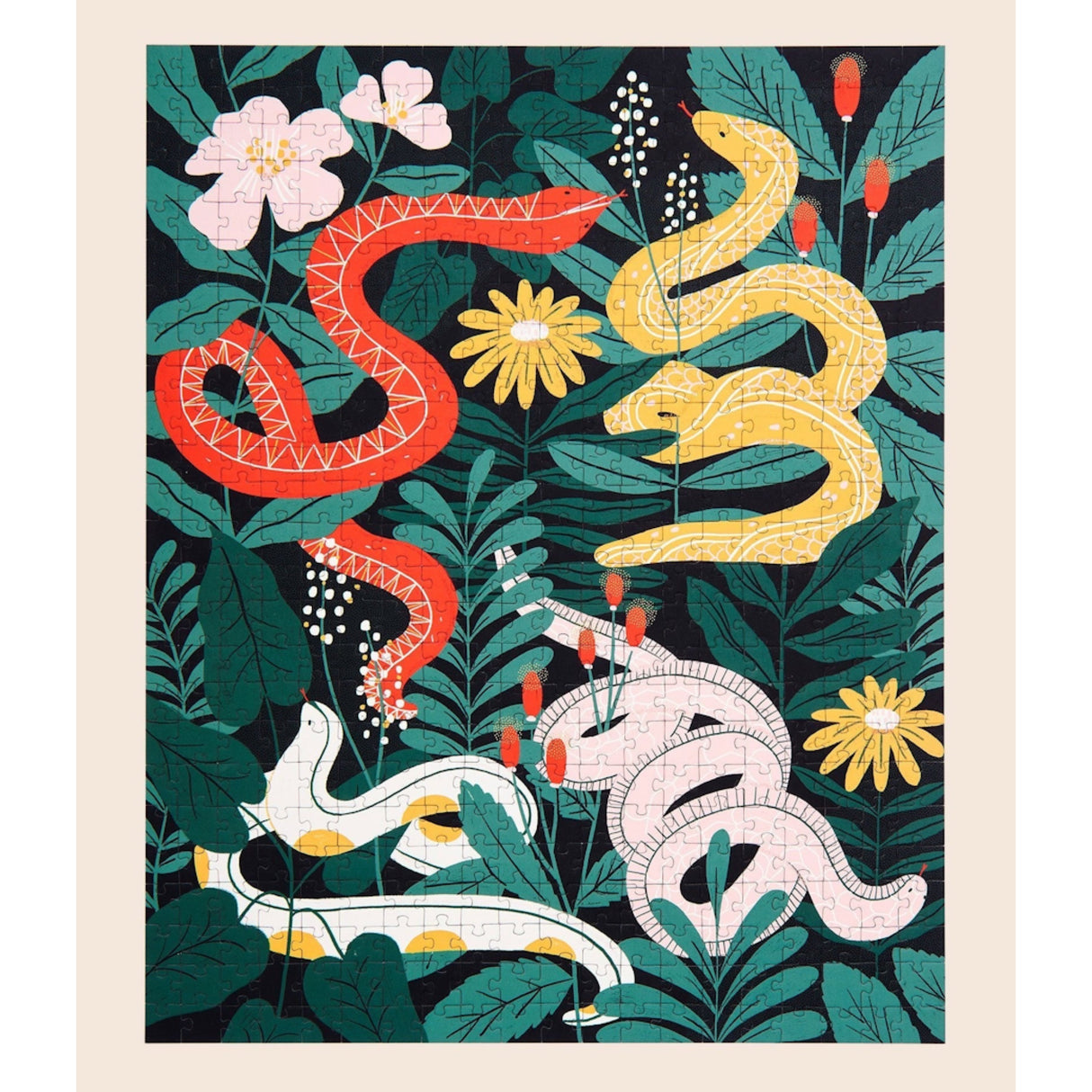 Snakes in the Garden 500 Piece Puzzle | Artist Josefina Schargorodsky - Sumiye Co