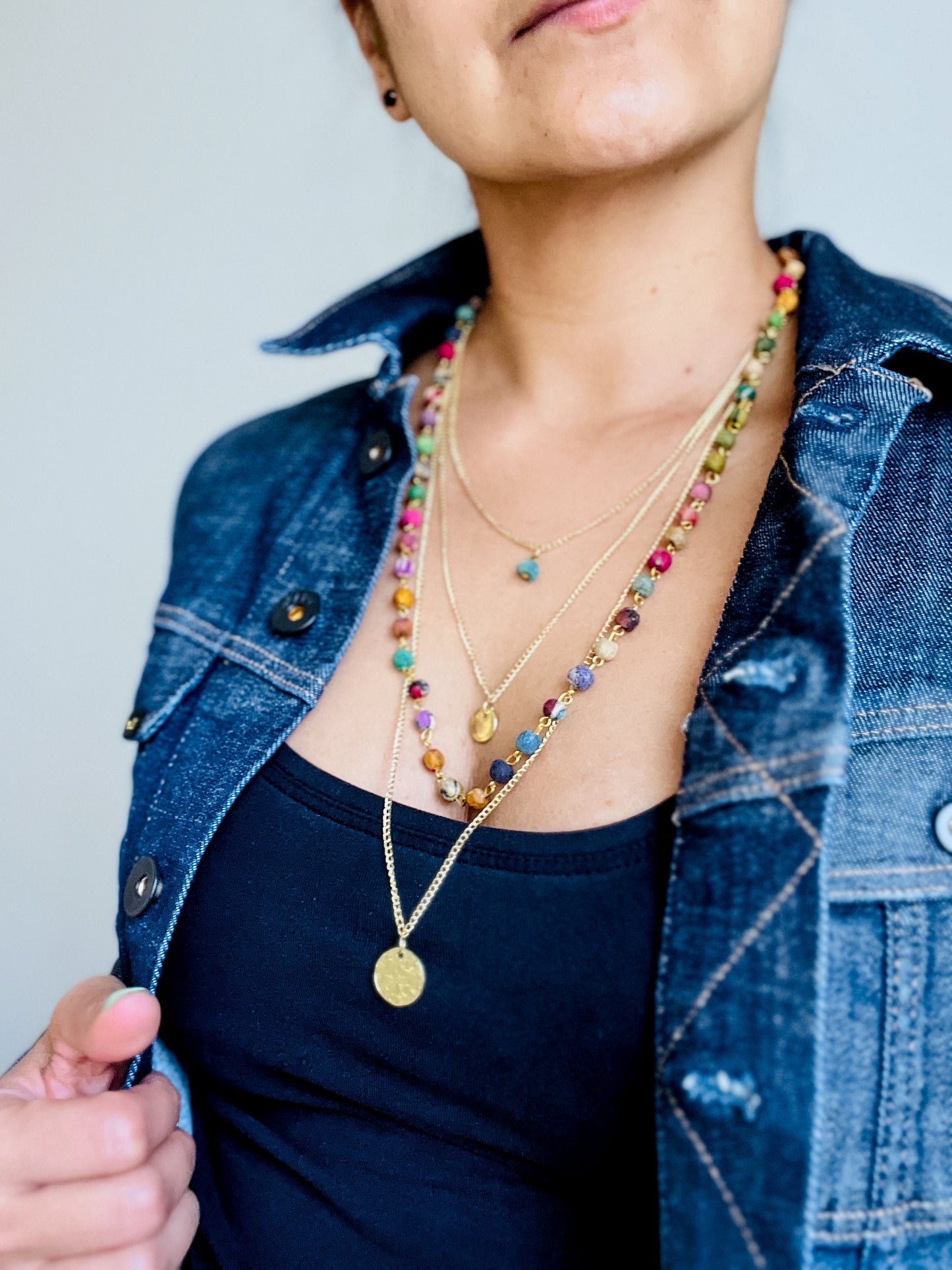 Necklace | Layered Artisan Kantha Jewelry