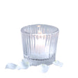 Ribbed Clear Glass Tealight / Votive Holders - Set of 4 - Sumiye Co