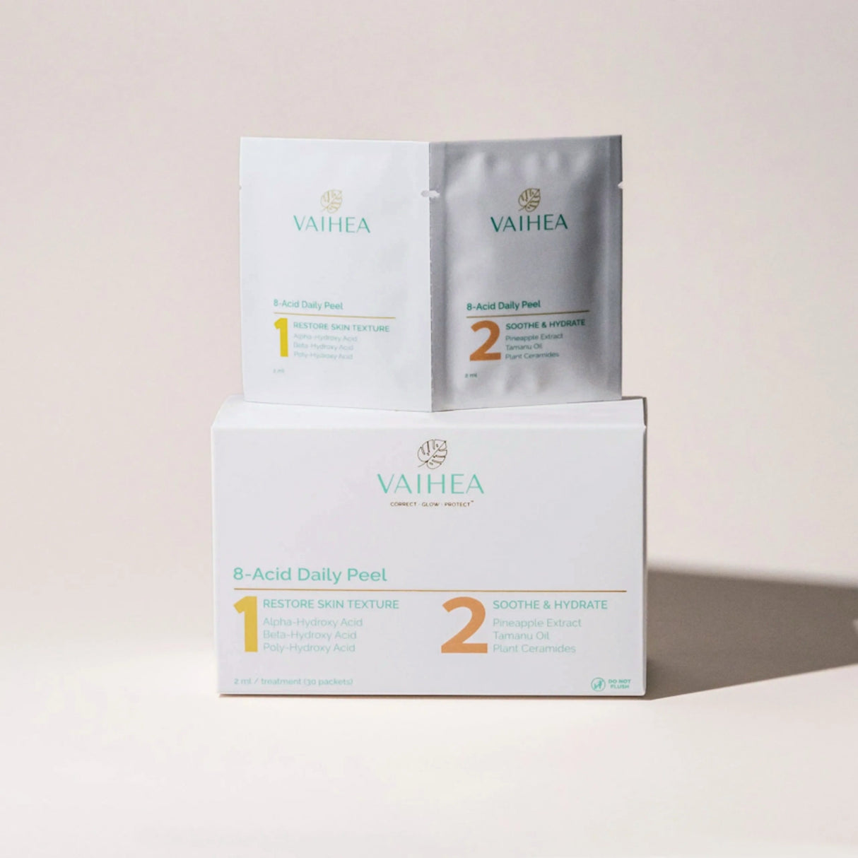 Vaihea 6-Acid Daily Peel packaging on a light background