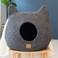 Whimsical Cat Ear Cave Bed - Stone Gray