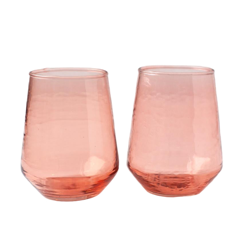 Glass Water Tumbler - Blush - Set of 4 - Sumiye Co