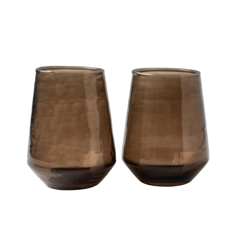 Glass Water Tumbler - Smoke - Set of 4 - Sumiye Co