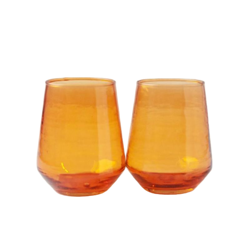 Glass Water Tumbler - Amber - Set of 4 - Sumiye Co