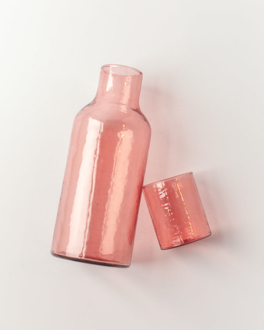 Glass Carafe & Drinking Glass - Blush - Sumiye Co
