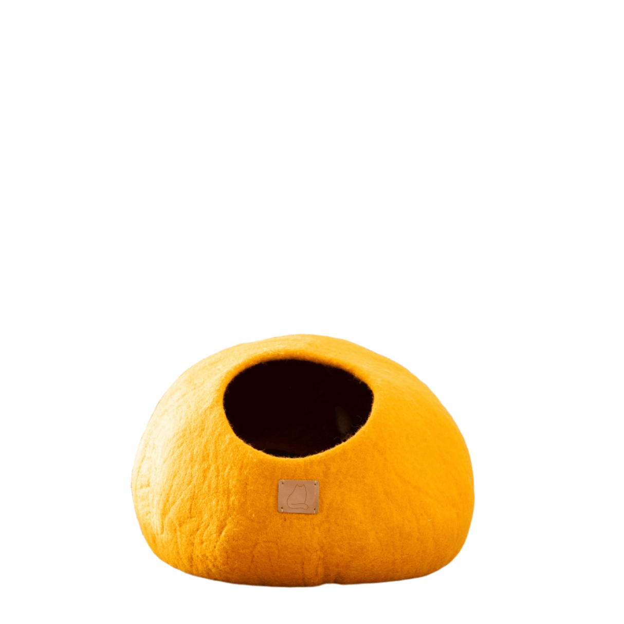 Premium Felted Wool Cat Cave Bed - Fire Orange - Sumiye Co