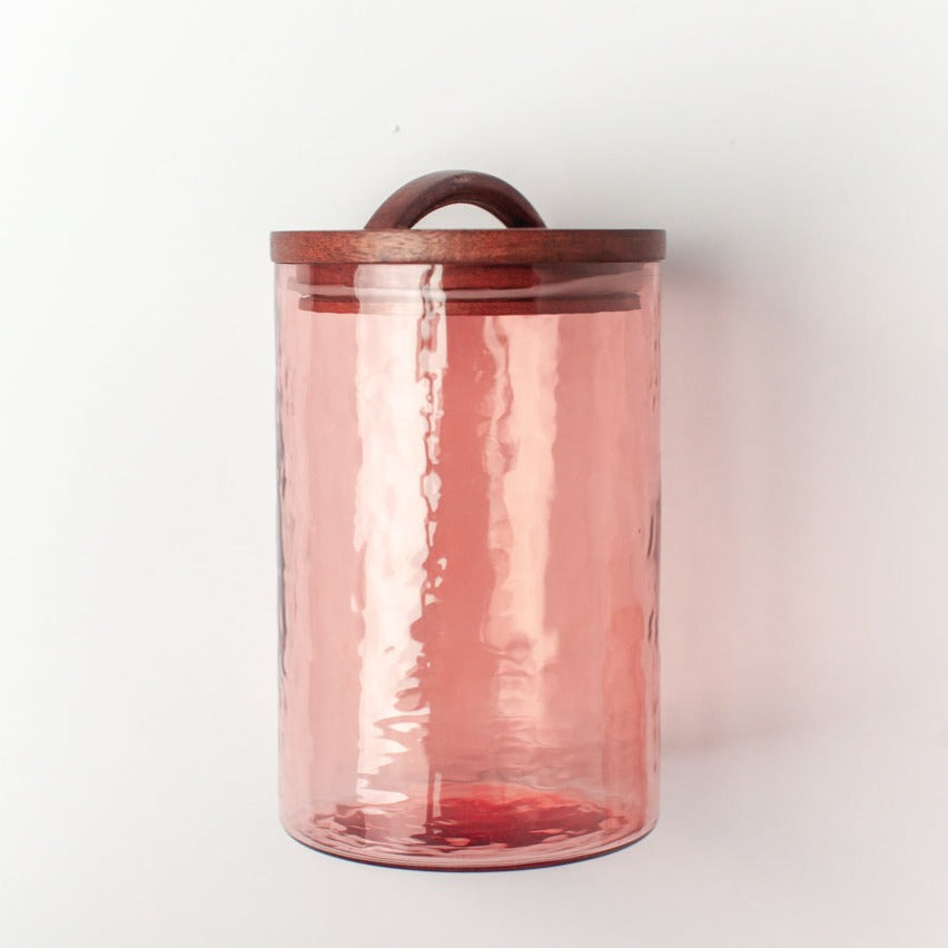 Glass Large Canister + Wooden - Blush - Sumiye Co