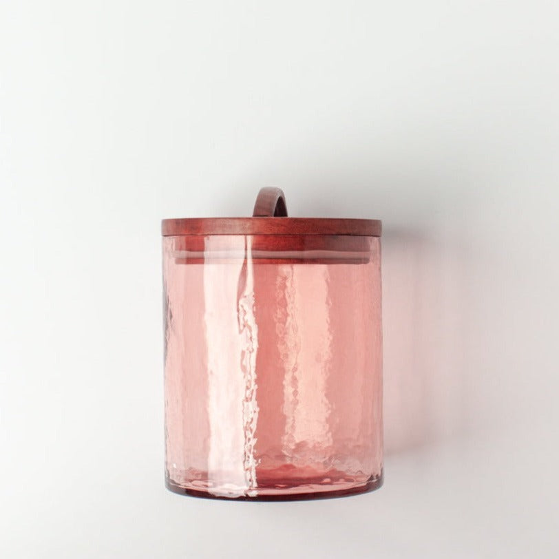 Glass Small Canister + Wooden Lid - Blush - Sumiye Co