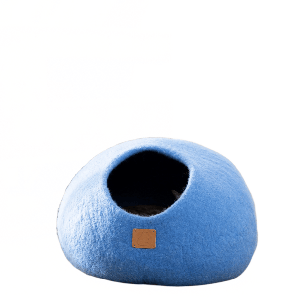 Premium Felted Wool Cat Cave Bed - Sky Blue - Sumiye Co