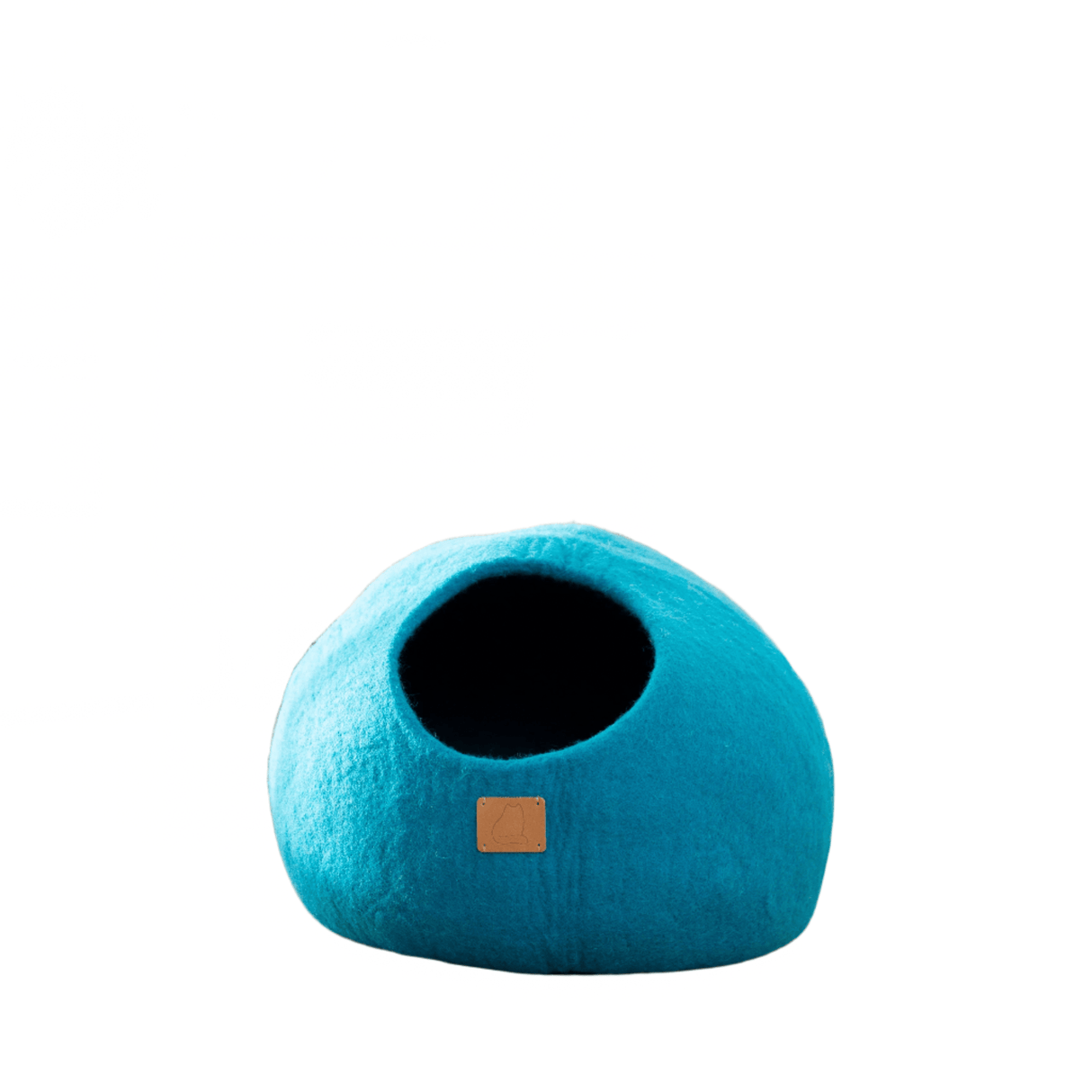 Premium Felted Wool Cat Cave Bed - Ocean Blue - Sumiye Co