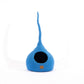 Deluxe Handcrafted Felt Cat Cave With Tail - Sky Blue