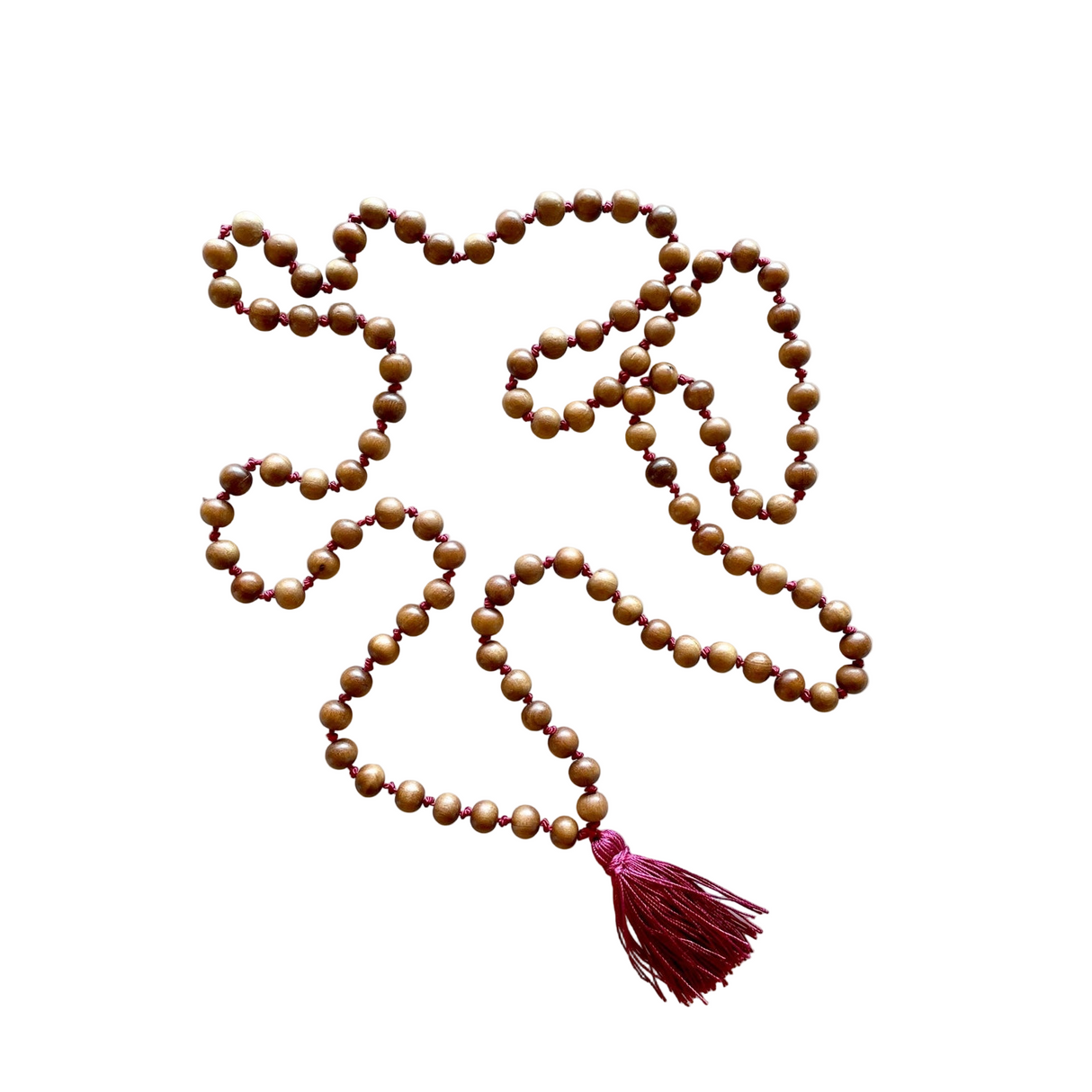 Sandalwood Mala with Pearl & Silk Tassel - Sumiye Co