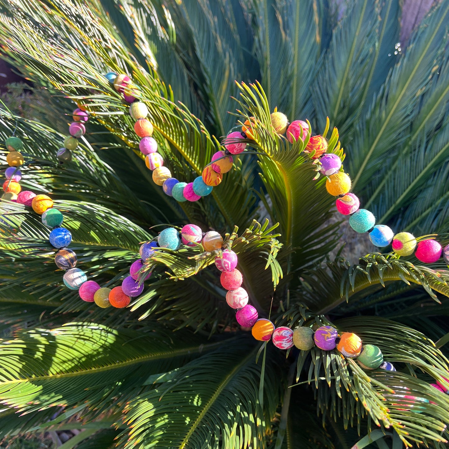 Beads Garland (6 ft) | Kantha Fabric & Recycled Wood