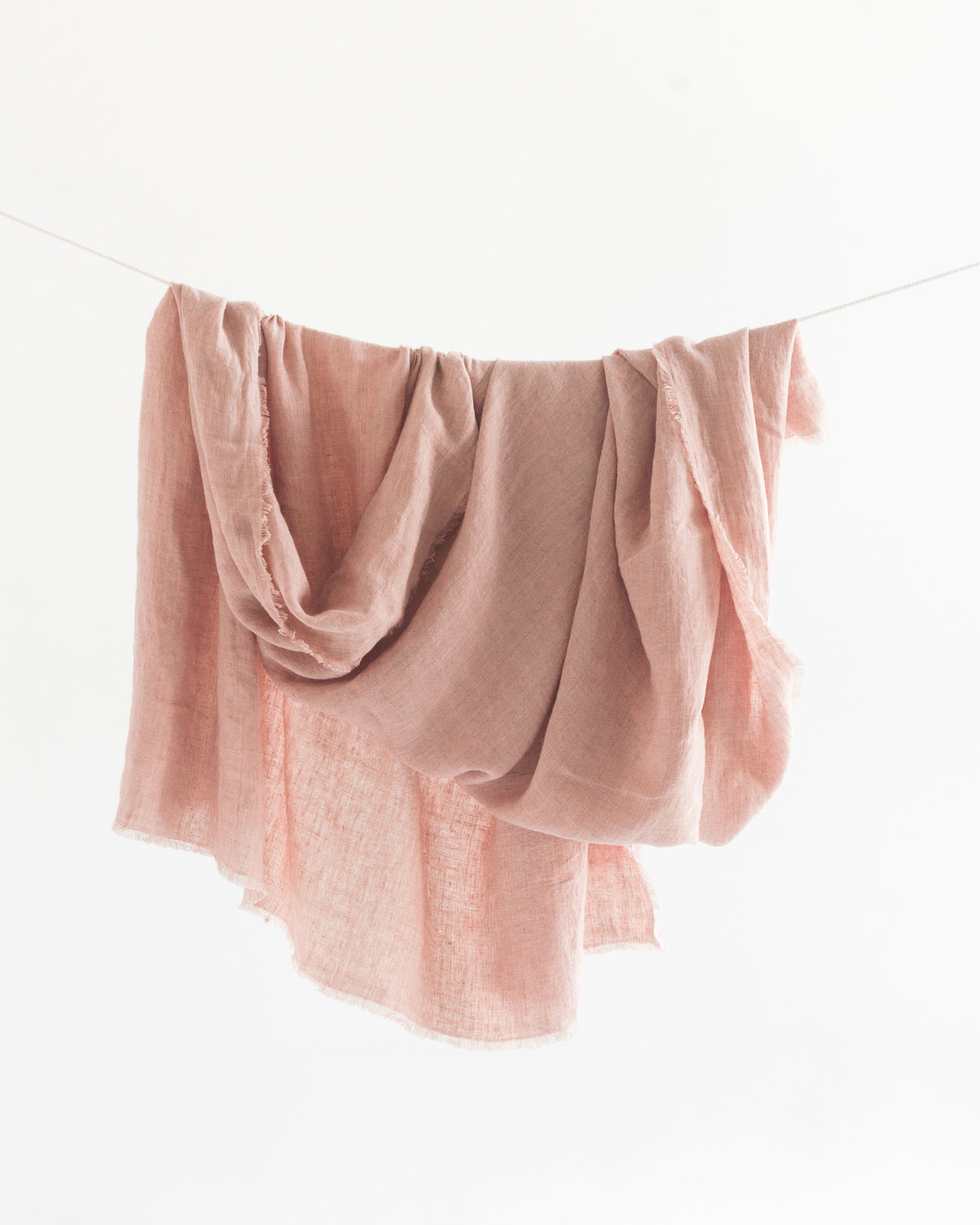 Stone Washed Linen Throw - Blush - Sumiye Co