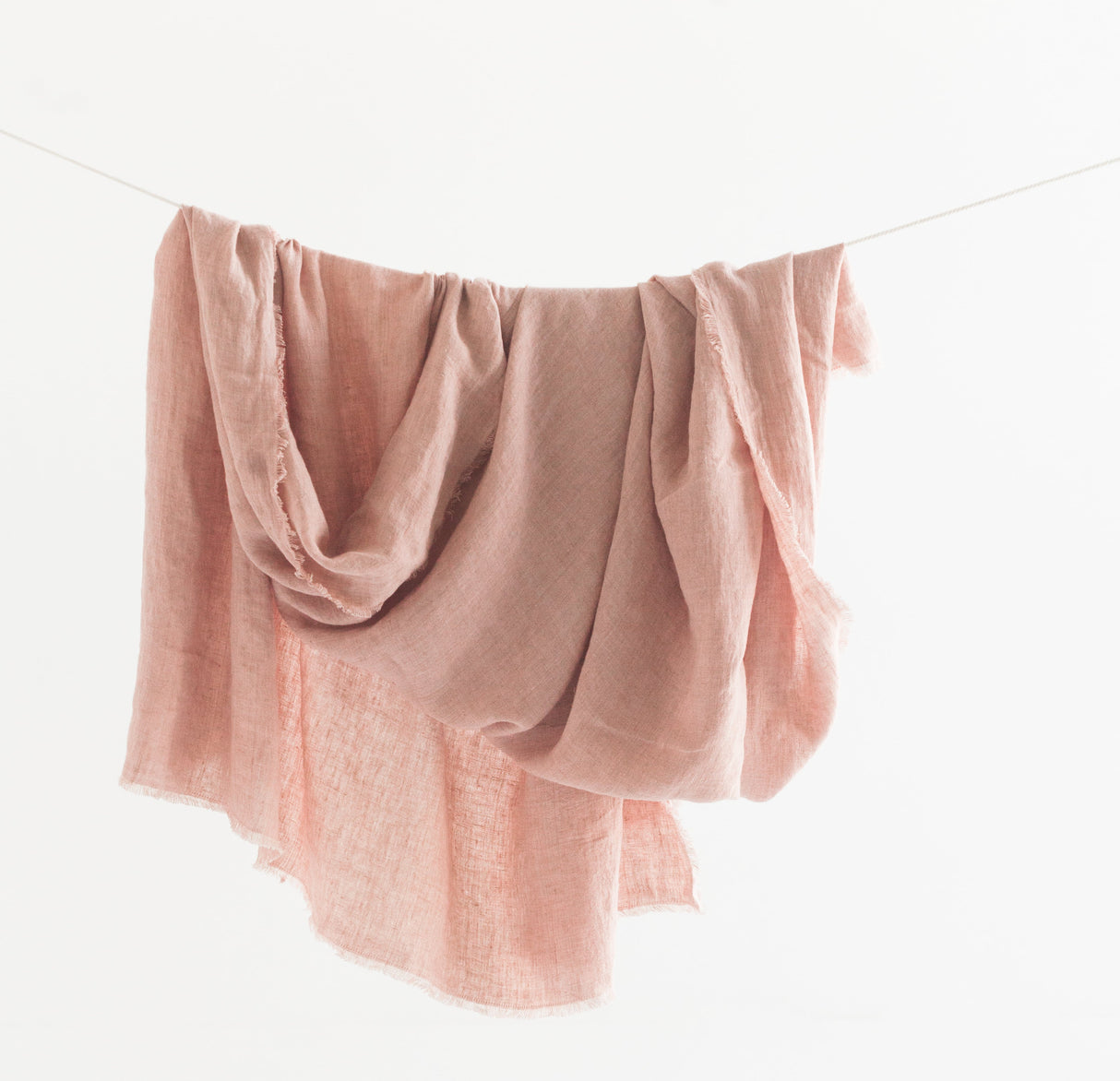 Stone Washed Linen Throw - Blush - Sumiye Co