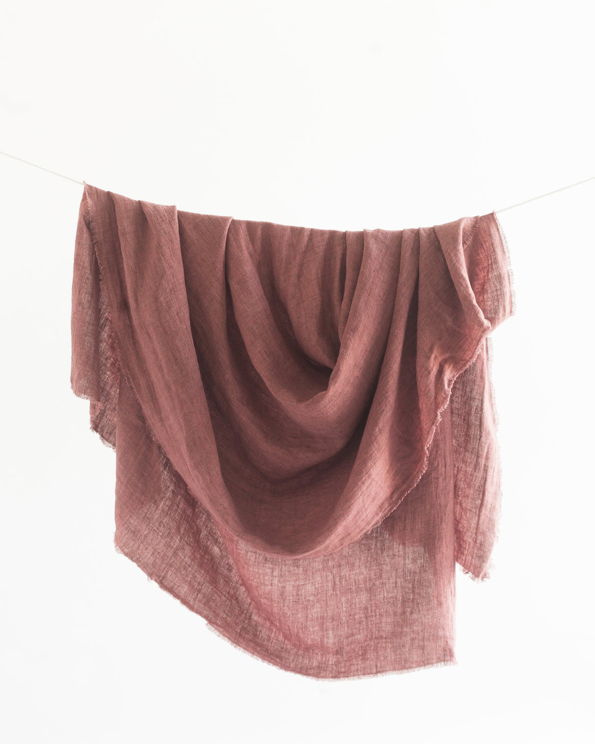 Stone Washed Linen Throw - Ash Rose - Sumiye Co
