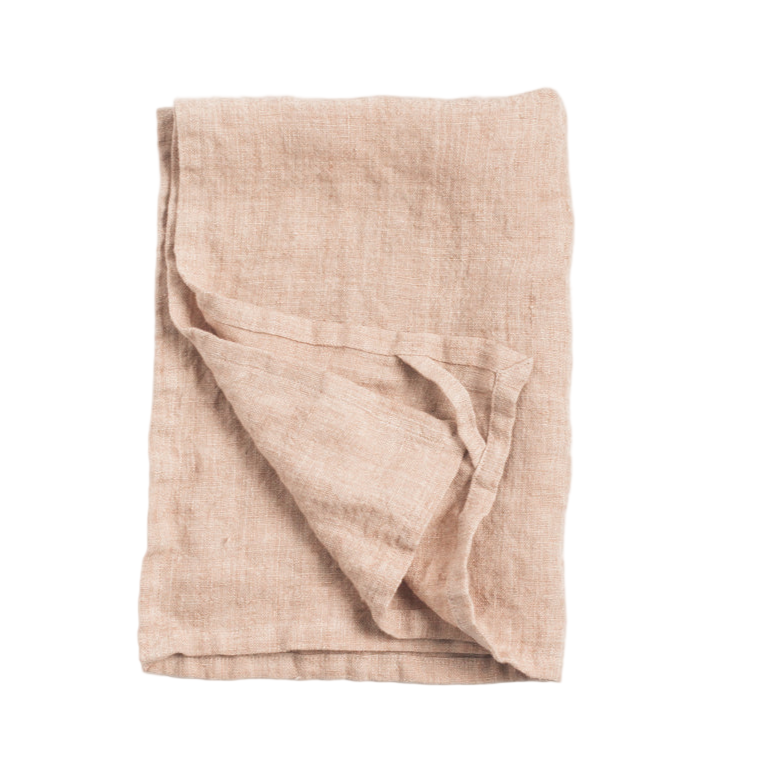 Stone Washed Linen Tea Towel - Blush - Sumiye Co