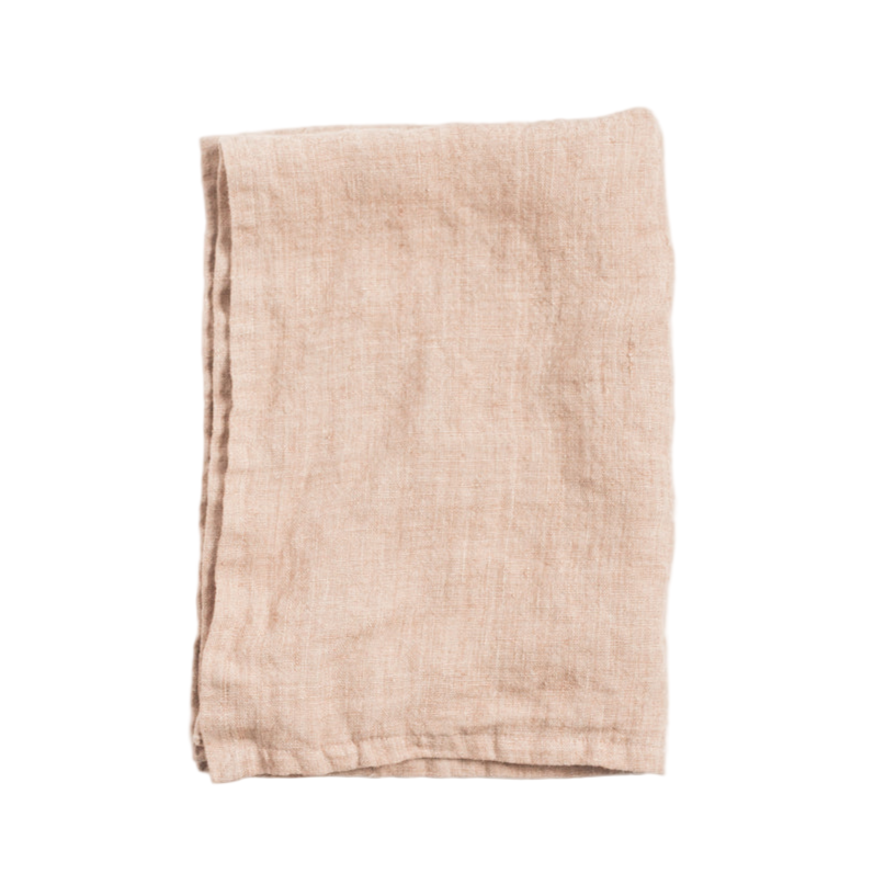 Blush hand towel on a white background