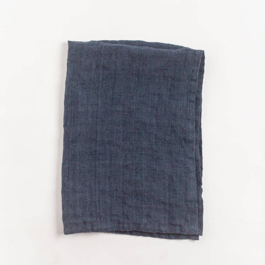 Stone Washed Linen Tea Towel - Navy - Sumiye Co