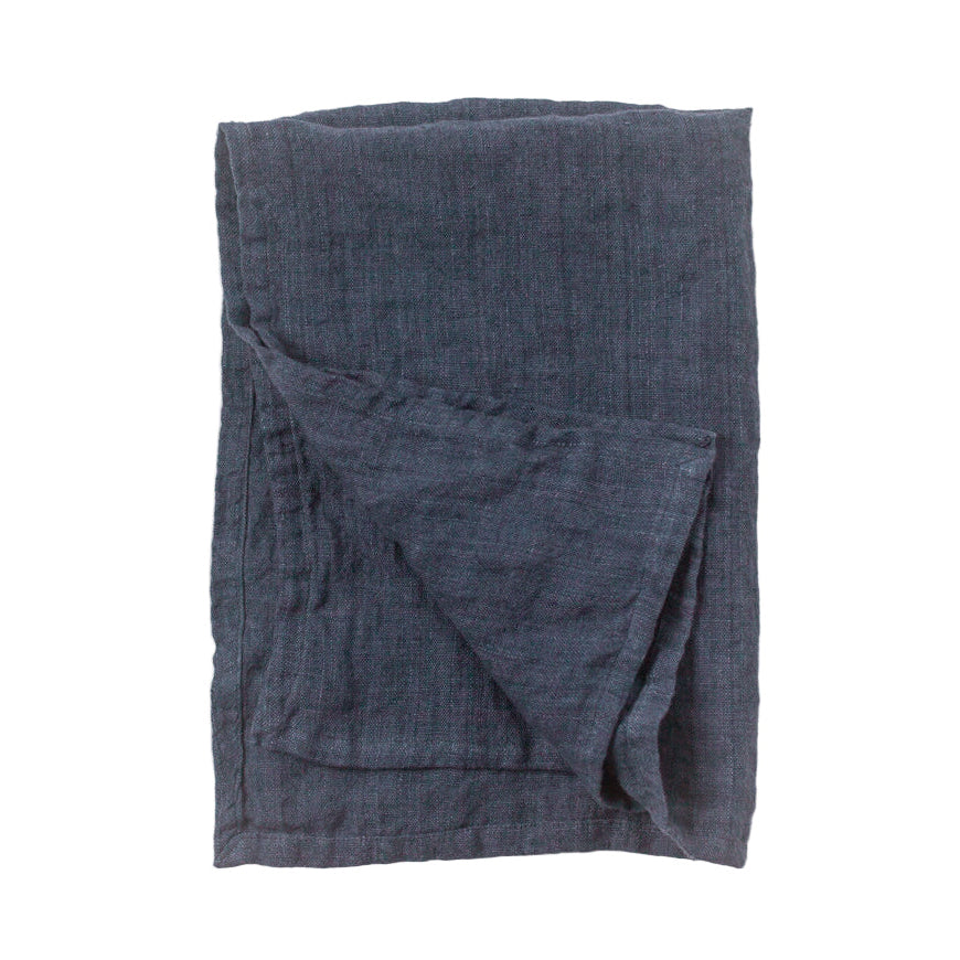Stone Washed Linen Tea Towel - Navy - Sumiye Co