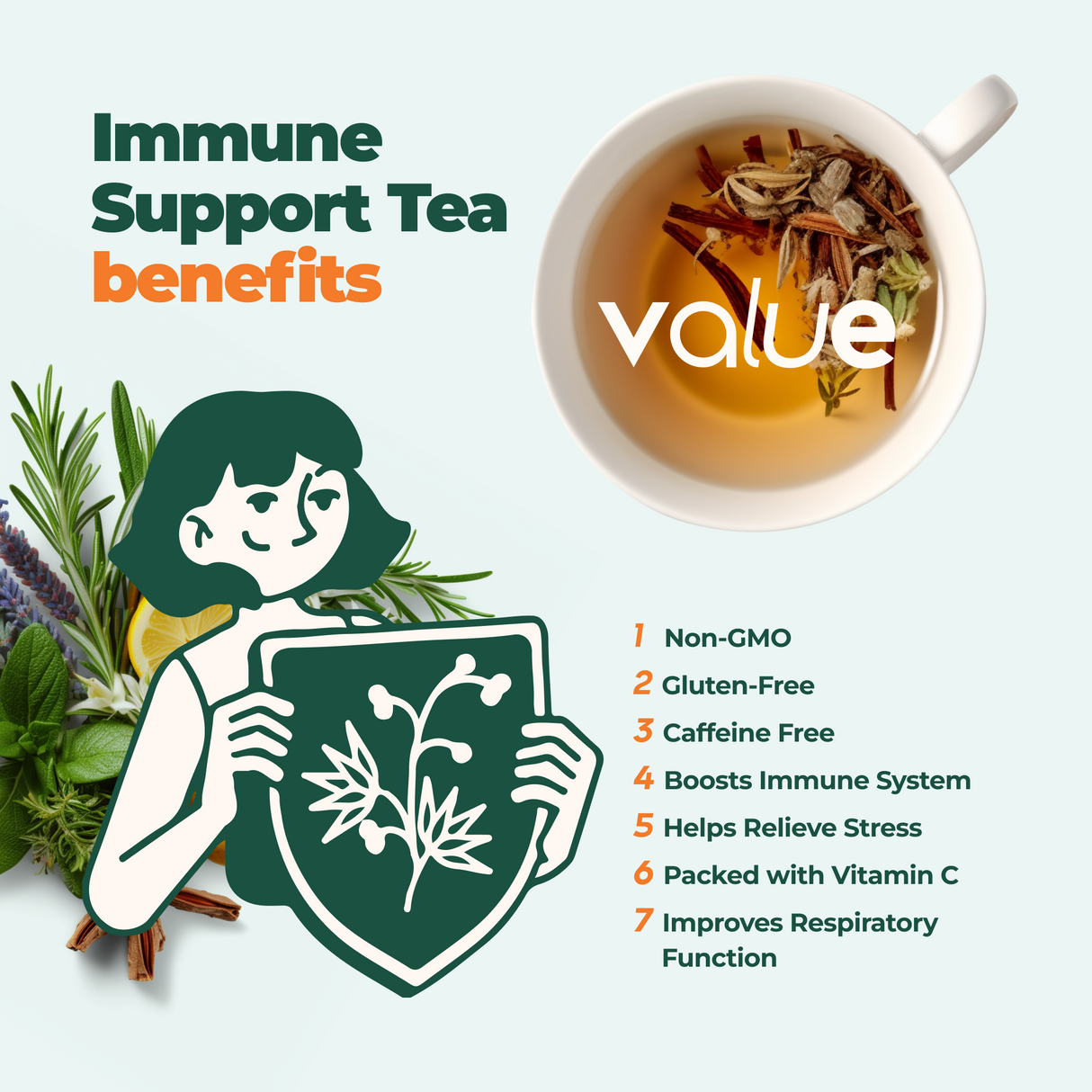 Immune System Support Herbal Tea, 60 Bags - Sumiye Co