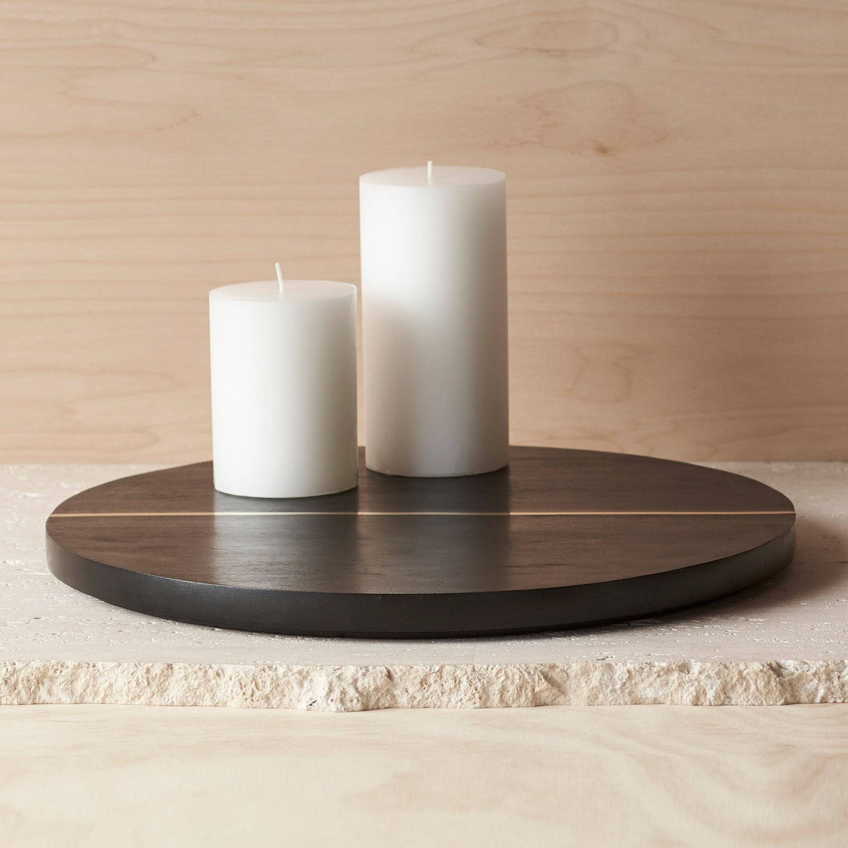 Mango Wood & Brass Large Serving Tray - Sumiye Co