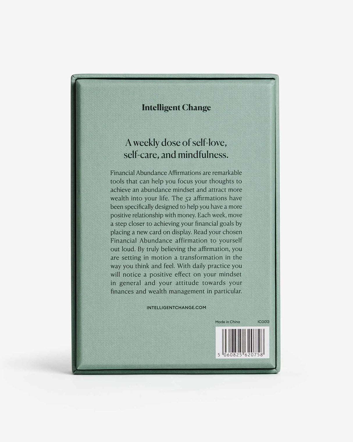 Mindful Affirmations for Financial Abundance by Intelligent Change. Based on positive psychology. 52 weekly affirmation cards to boost love and self-love.