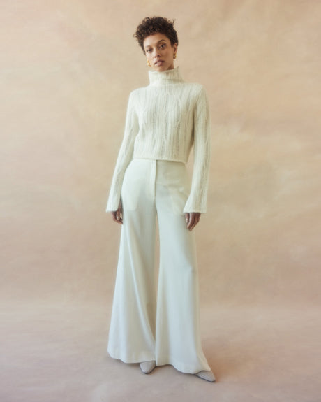 Ribbed Cropped Sweater - Sumiye Co