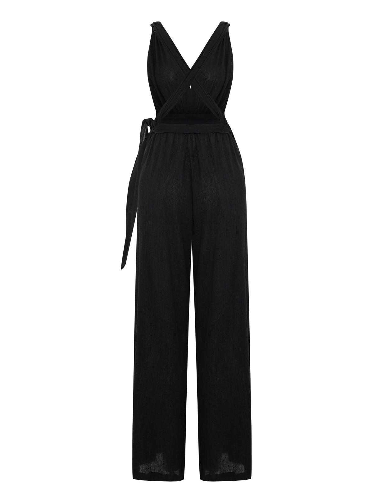 Wrap Your Way Jumpsuit - Black - Sumiye Co