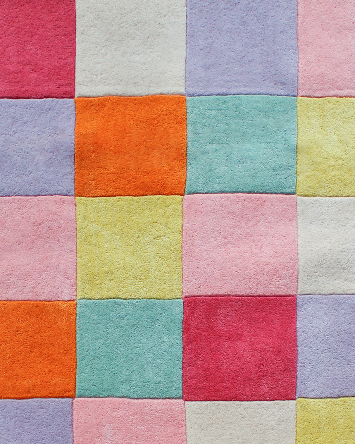 Colorful Checkered Hand Tufted Wool Rug by JUBI - Sumiye Co
