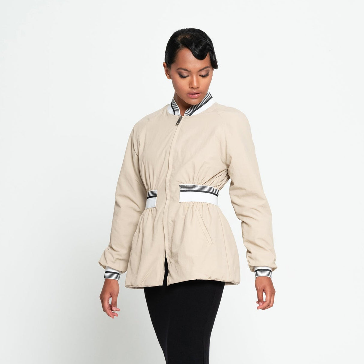 KAMALA Recycled Feminine Bomber Jacket - Sumiye Co