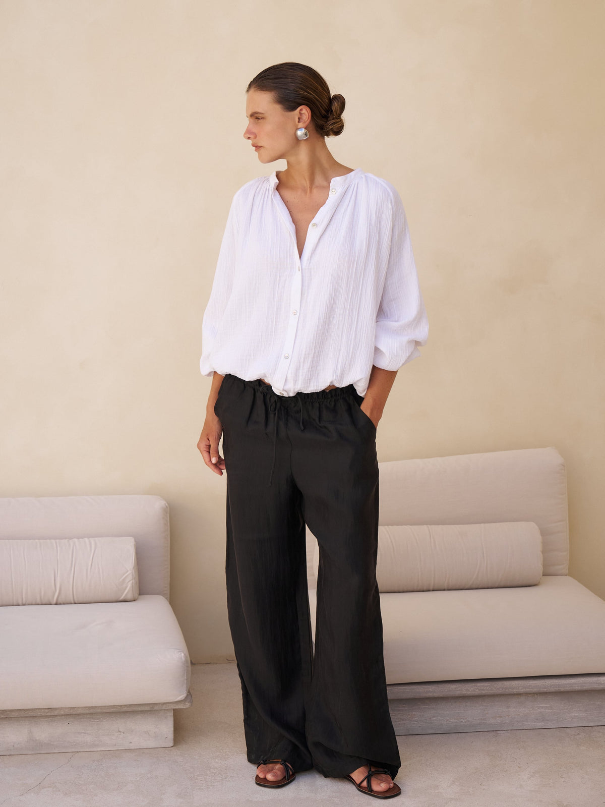 Kaya Buttoned Blouse - White