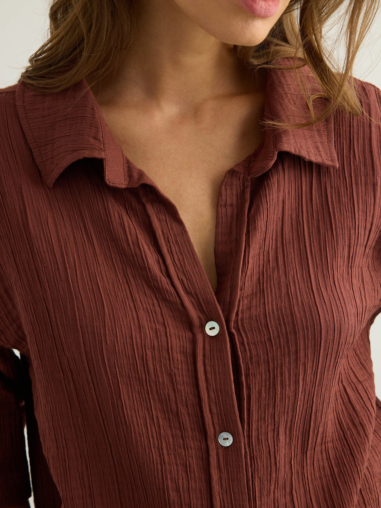 Kaya Boyfriend Shirt - Terracotta - Sumiye Co