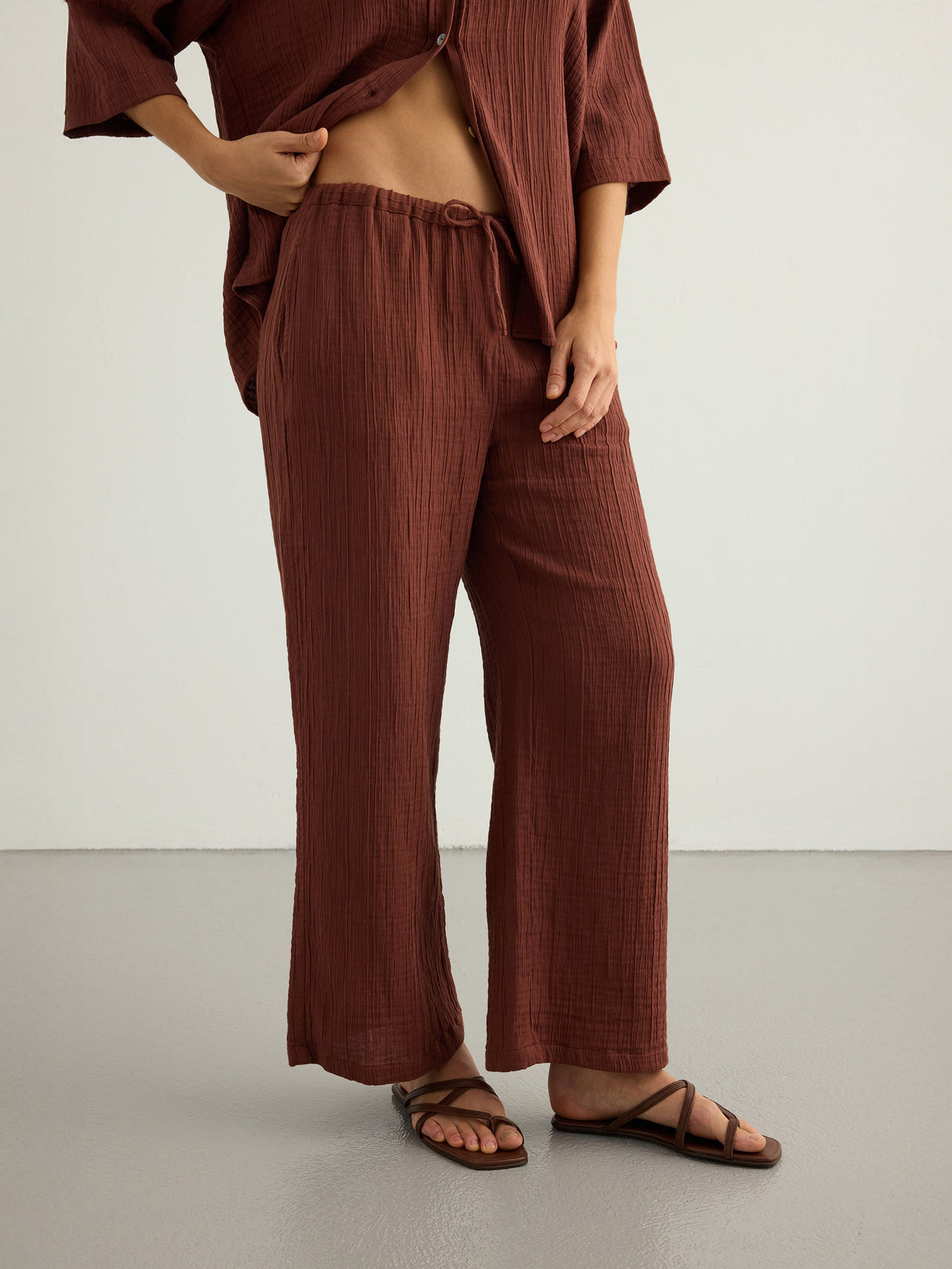 Kaya Drawstring Pants - Terracotta - Sumiye Co