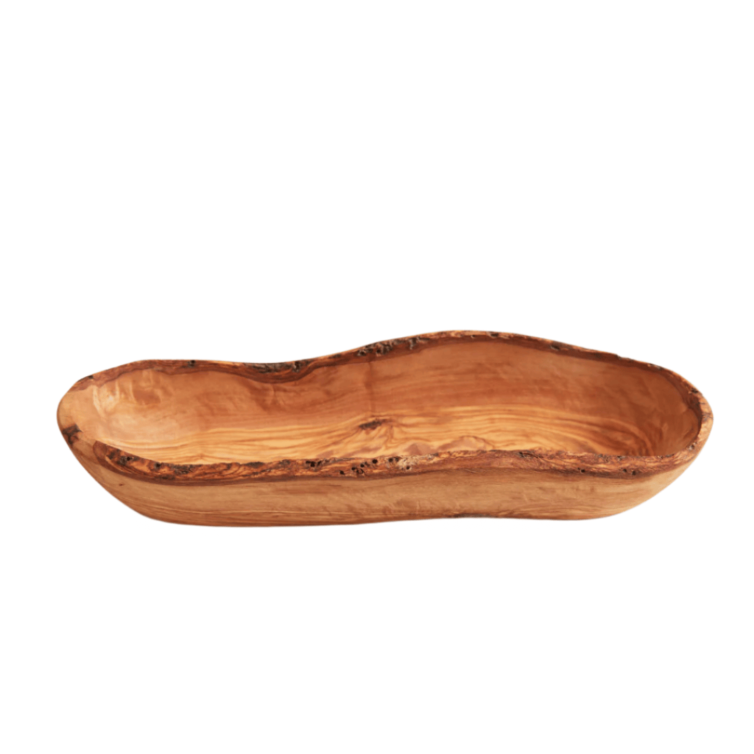 Italian Olivewood Boat Bowl with Live Edge - Sumiye Co
