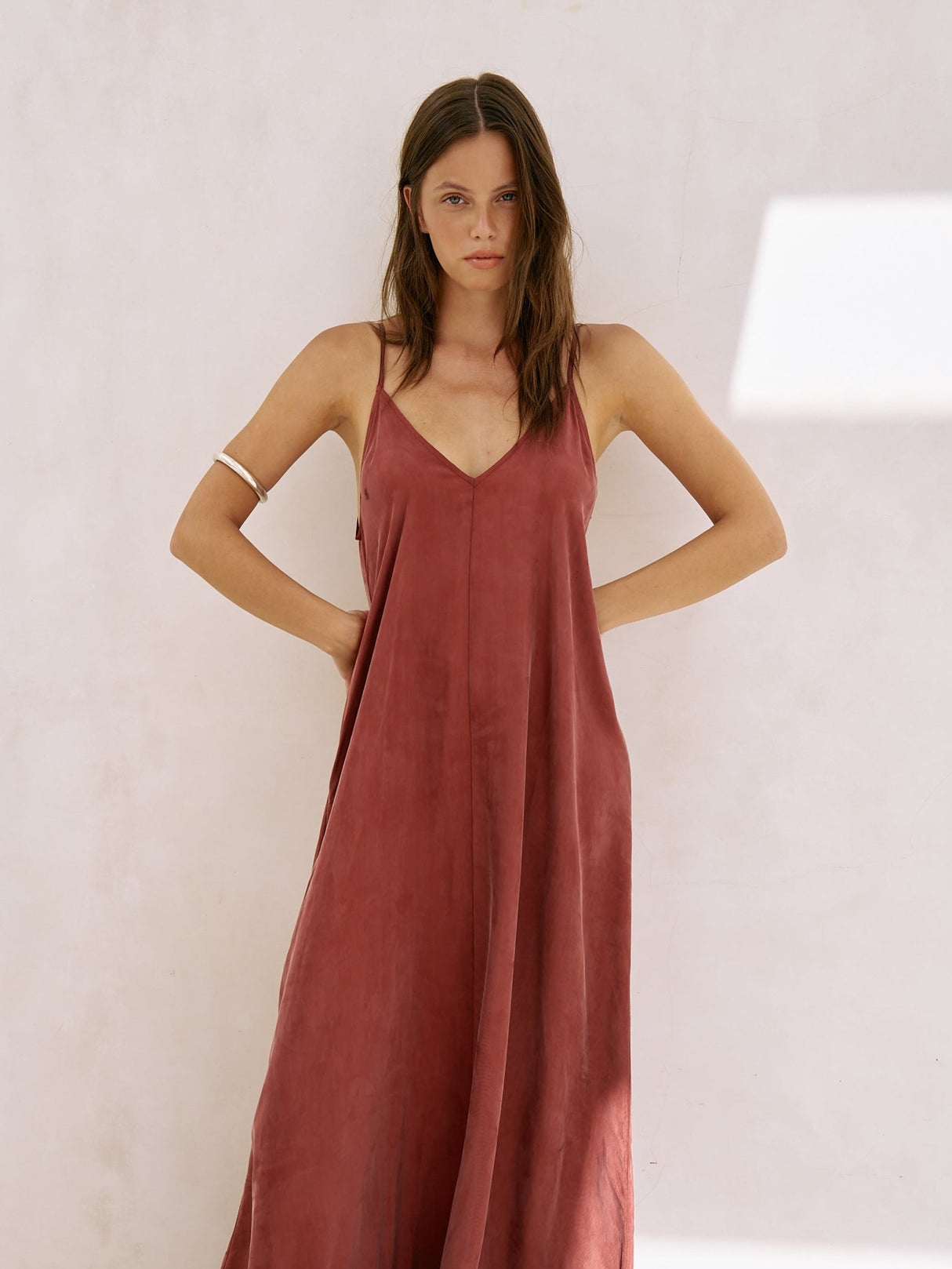 Lucid Flow Maxi Dress - Burgundy - Sumiye Co