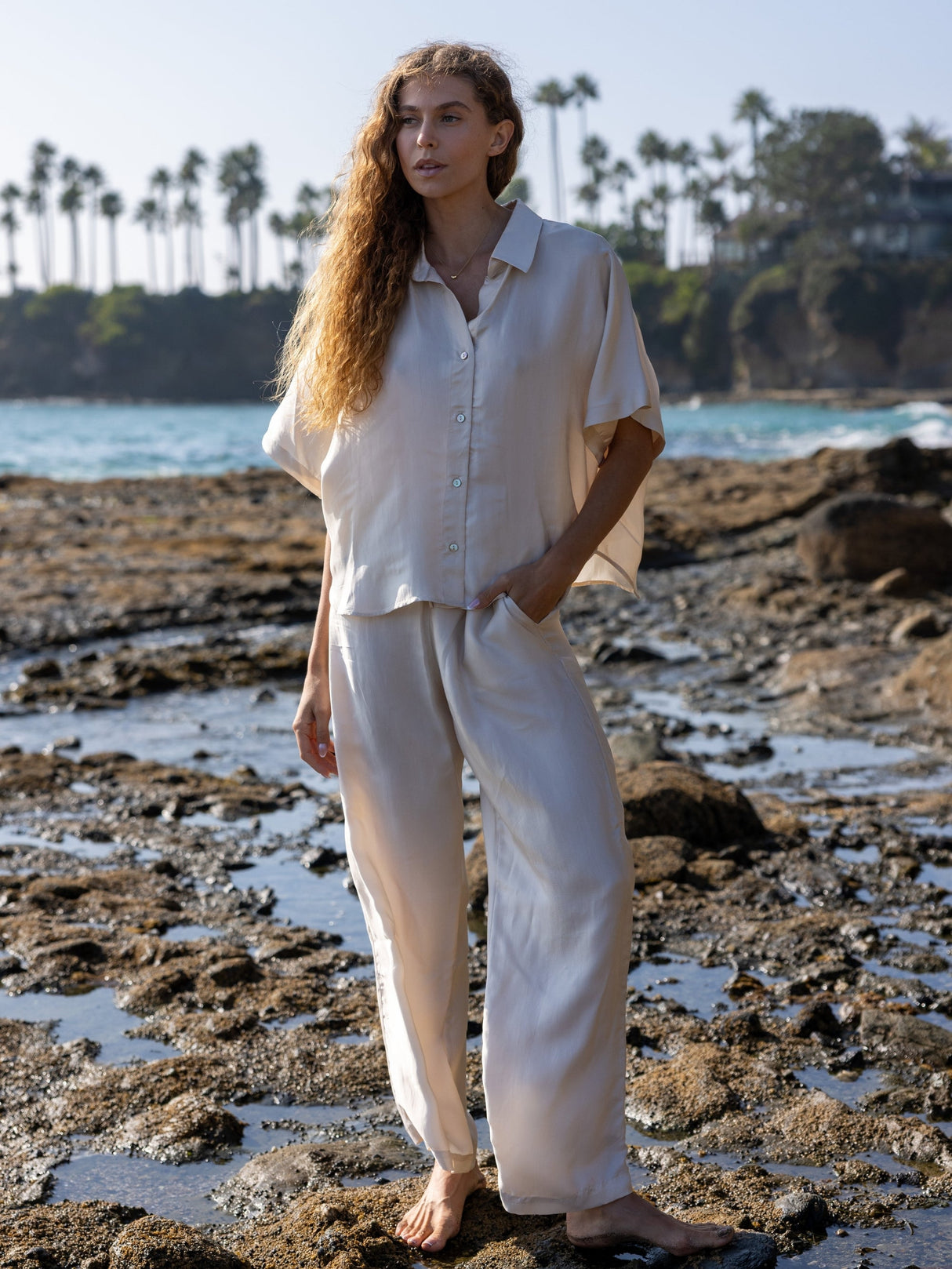 Lucid Flow Tie Pants - Sand - Sumiye Co