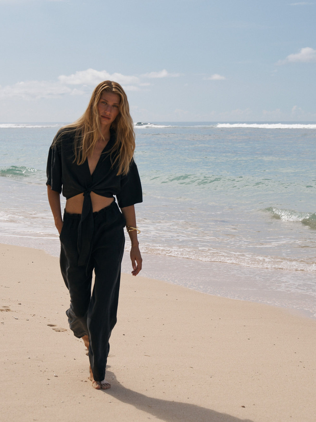 Lucid Flow Tie Pants - Black - Sumiye Co