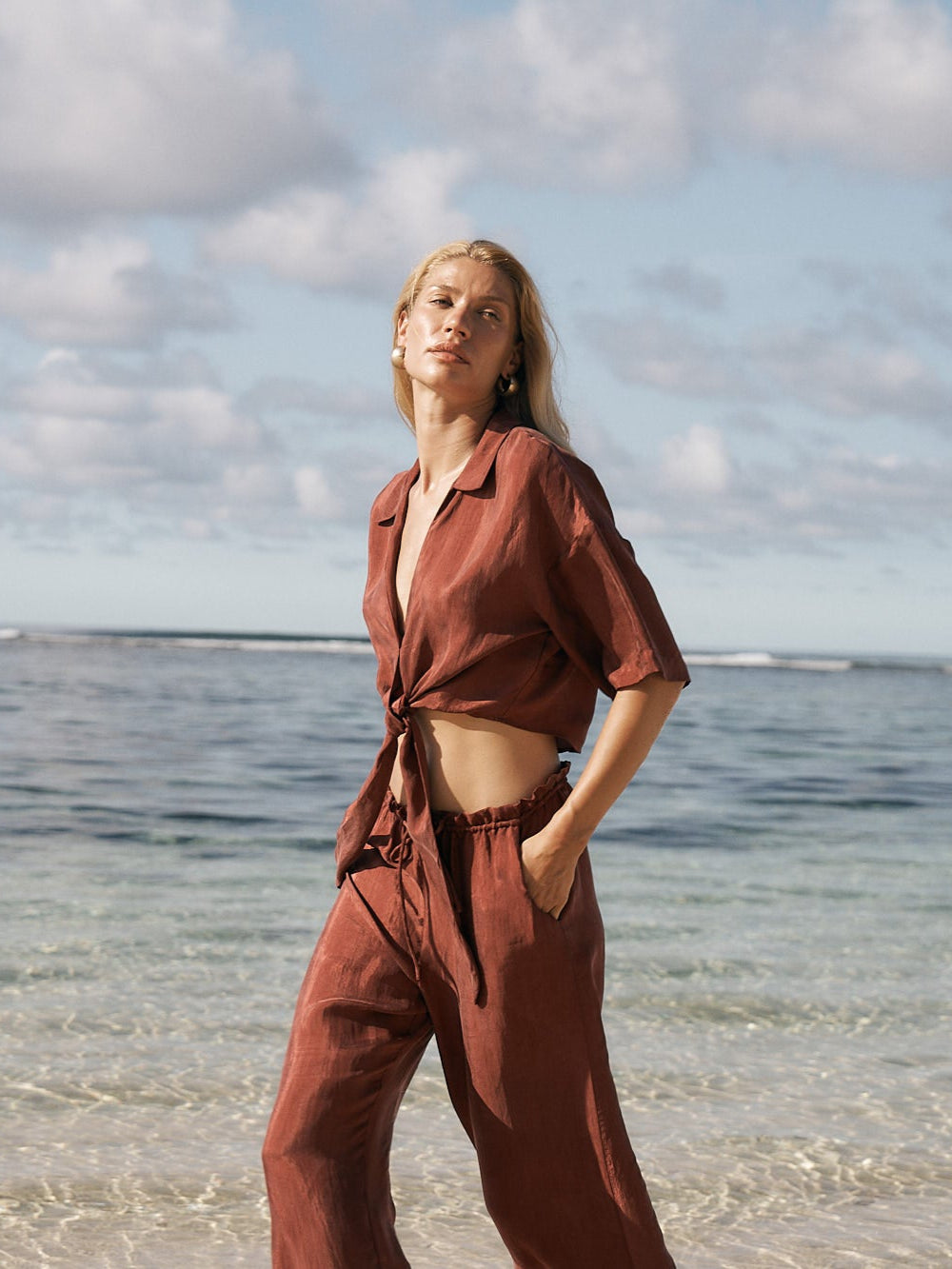 Lucid Tie Shirt - Burgundy - Sumiye Co