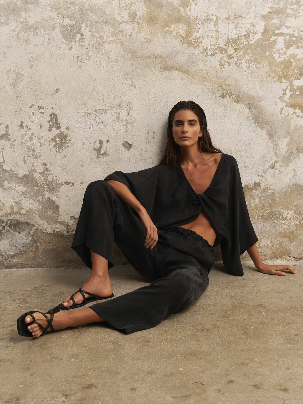 Lucid Flow Tie Pants - Black - Sumiye Co