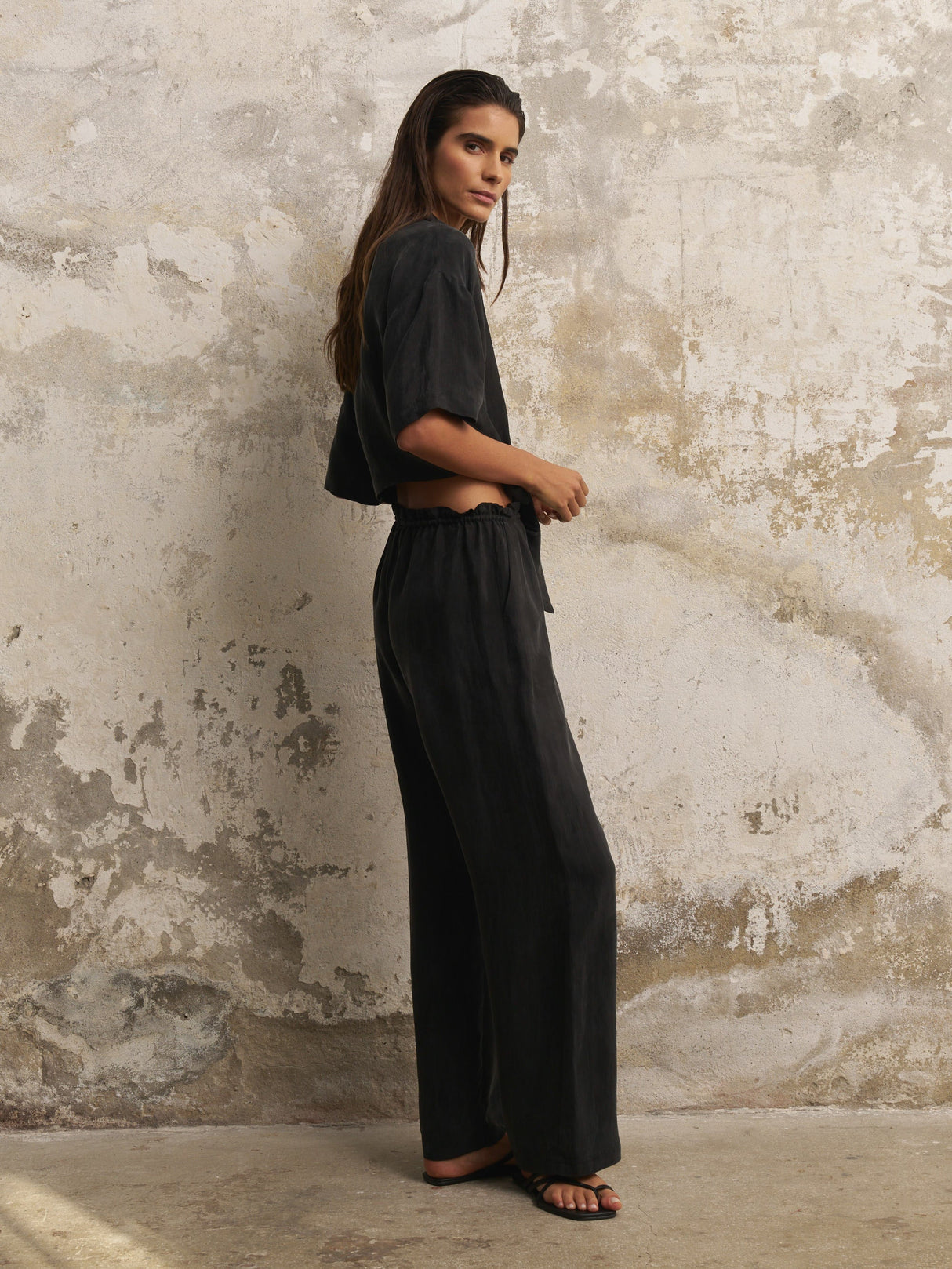 Lucid Flow Tie Pants - Black - Sumiye Co