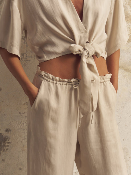 Lucid Flow Tie Pants - Sand - Sumiye Co