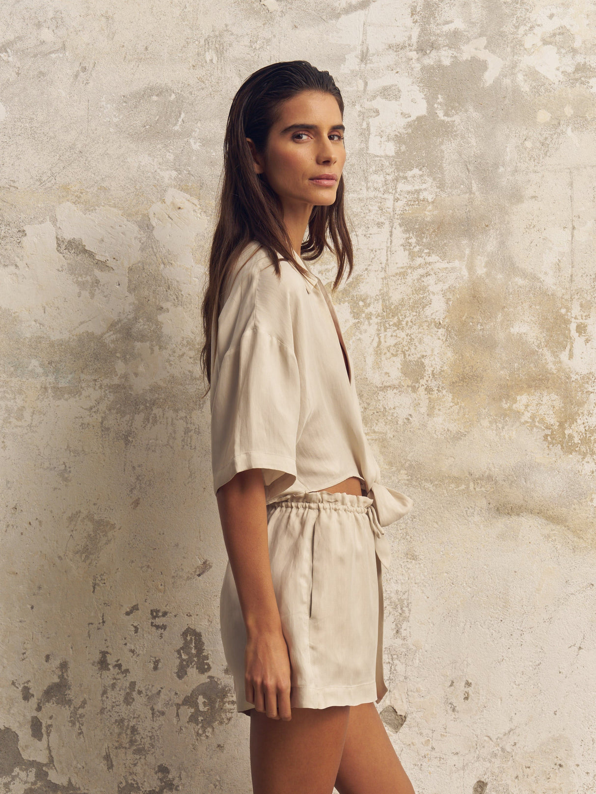 Lucid Tie Shirt - Sand - Sumiye Co