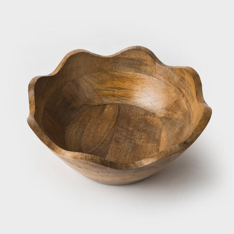 Scalloped Mangowood Bowls - Sumiye Co