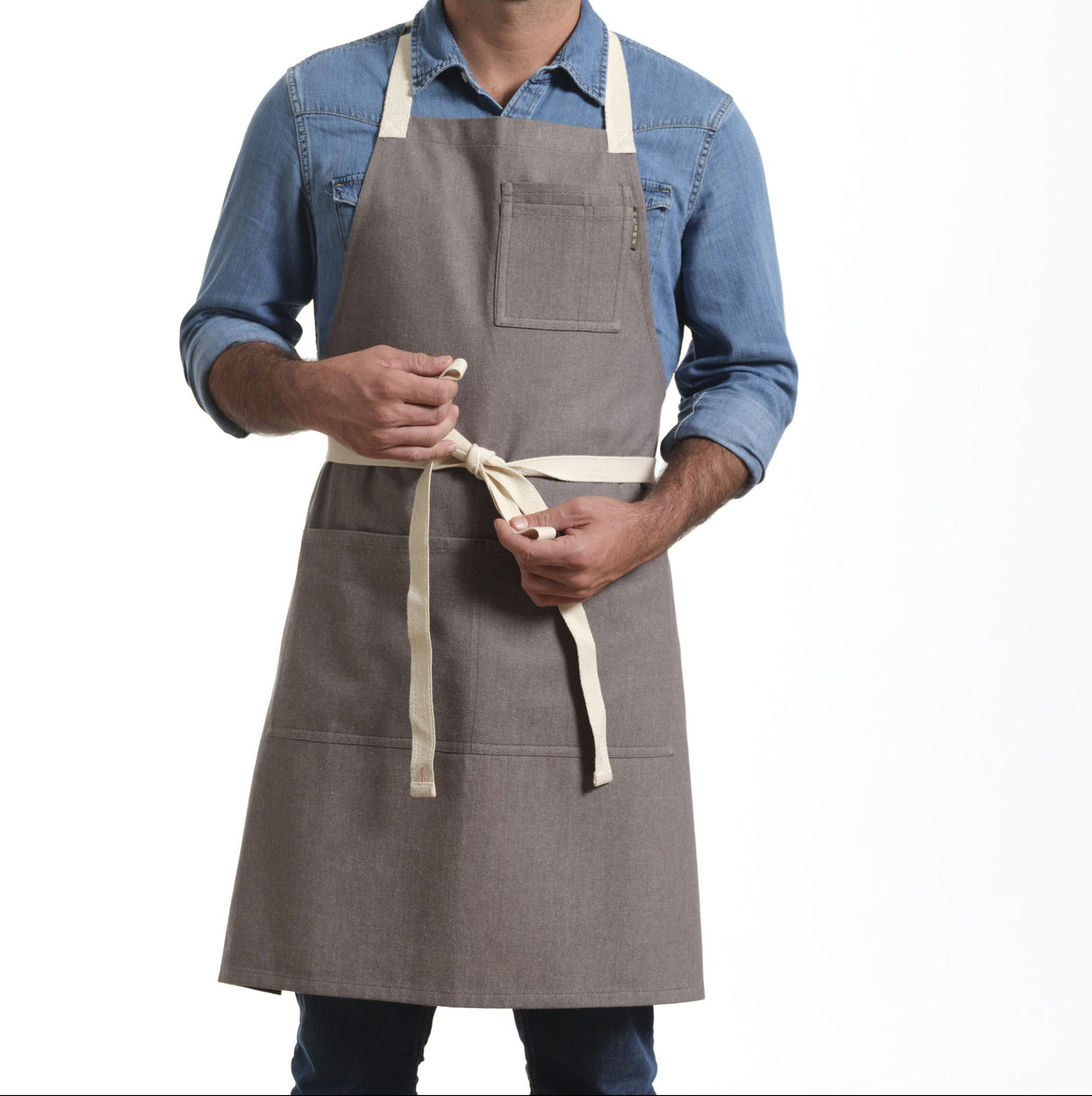 Bib Apron with Pockets, Cotton Apron for Women and Men-0