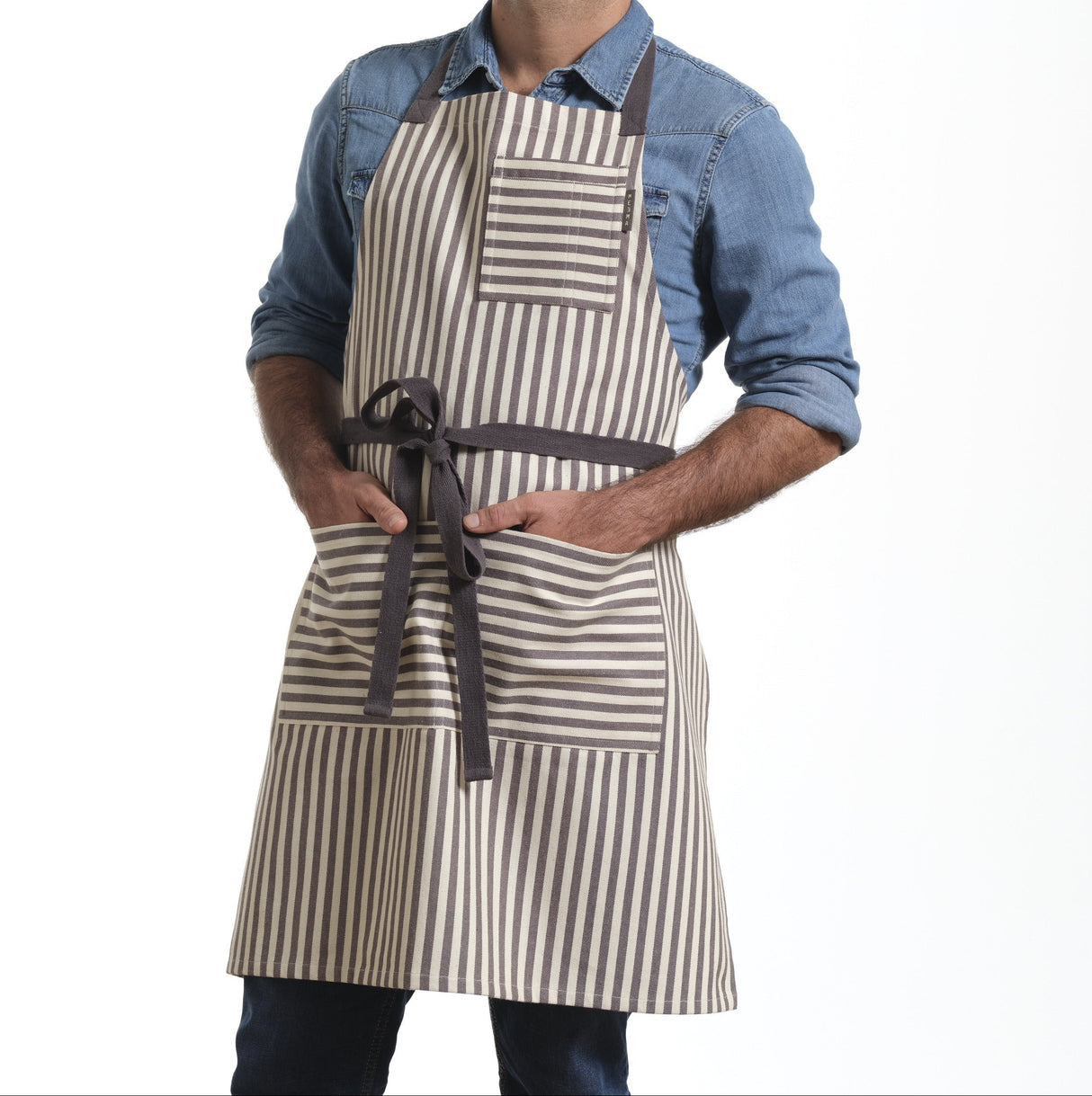 Bib Apron with Pockets, Cotton Apron for Women and Men-6
